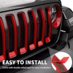 MAXDOM Jeep Wrangler JL Headlight Covers Set - Red