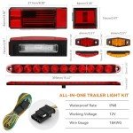 RVZONE Submersible LED Trailer Lights Kit