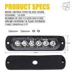 8PCS LED Emergency Strobe Lights for Vehicles