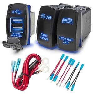 Anina LED Rocker Switches & Dual USB Charger Pack