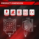 4WDKING 3 Inch LED Pod Lights - 40W 3600LM