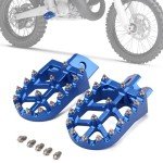 Blue Wide CNC Foot Pegs for Dirt Bikes