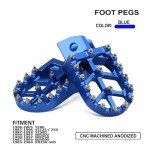 Blue Wide CNC Foot Pegs for Dirt Bikes