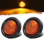 2-Pack Amber 2" Round LED Marker Lights