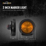 2-Pack Amber 2" Round LED Marker Lights