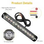 4PCS 12 LED Emergency Strobe Lights for Vehicles