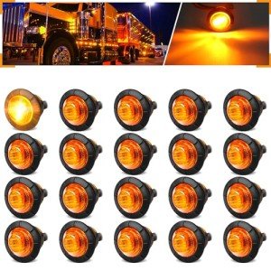Amber Round LED Trailer Side Marker Lights - 20Pcs
