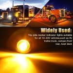 Amber Round LED Trailer Side Marker Lights - 20Pcs