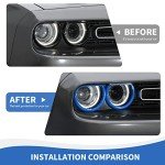 RAZPOY Blue Headlight Lamp Cover for Dodge Challenger