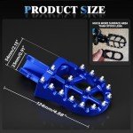 Wider CNC Motorcycle Footpegs for E-Bikes - Blue