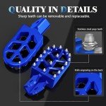 Wider CNC Motorcycle Footpegs for E-Bikes - Blue
