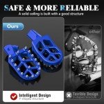 Wider CNC Motorcycle Footpegs for E-Bikes - Blue