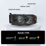 TUSDAR Headlight Assembly for 02-05 Dodge Ram