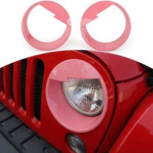 Pink Angry Eyes Headlight Covers for Jeep Wrangler JK