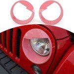 Pink Angry Eyes Headlight Covers for Jeep Wrangler JK