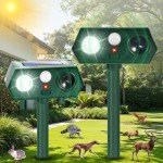 Solar Ultrasonic Animal Repeller with Motion Sensor - 2 Pack