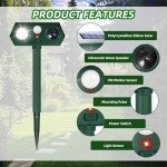 Solar Ultrasonic Animal Repeller with Motion Sensor - 2 Pack