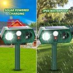 Solar Ultrasonic Animal Repeller with Motion Sensor - 2 Pack