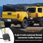 26FT 4Pin 5Wire Waterproof Trailer Wiring Harness