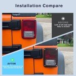 GLOBLED Jeep JK Wrangler Tail Light Covers with Flag