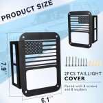 GLOBLED Jeep JK Wrangler Tail Light Covers with Flag