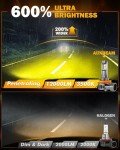 Auxbeam H11 H8 H9 Yellow Fog Lights - 12000LM
