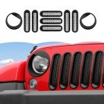 Jeep Wrangler JK Mesh Grill Inserts - Black