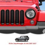 Jeep Wrangler JK Mesh Grill Inserts - Black
