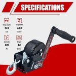 600LB Boat Trailer Winch with Anti-Slip Handle