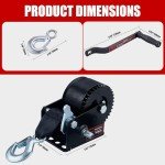 600LB Boat Trailer Winch with Anti-Slip Handle