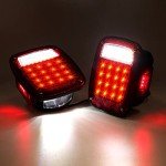 2Pcs Red Square Tail Lights for Wrangler 1979-2006