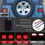 2Pcs Red Square Tail Lights for Wrangler 1979-2006