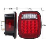 2Pcs Red Square Tail Lights for Wrangler 1979-2006