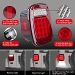 2Pcs Red Square Tail Lights for Wrangler 1979-2006