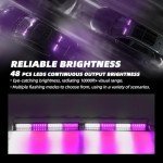 Purple/White 2-in-1 Emergency Strobe Light Bar