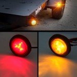 20-Pack LED Round Marker Lights, Amber & Red