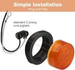 20-Pack LED Round Marker Lights, Amber & Red