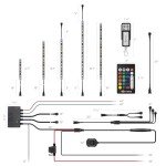 24PCS RGB LED Strip Light Kit for Vehicles