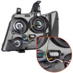 Chrome Headlight Assembly with Bulbs for Tahoe/Avalanche