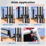 UTV Whip Light Mount - Heavy-Duty Adjustable Bracket