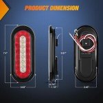 Nilight 6-Inch Oval Trailer Tail Light Set