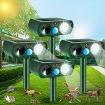 4-Pack Solar Ultrasonic Animal Repellent Devices