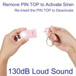 130dB Keychain Siren and Strobe Light Alarm