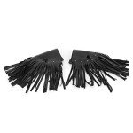 Acouto Black Leather Motorcycle Floorboard Fringe Set