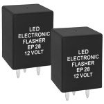 2-Pack EP-28 3-Pin LED Flasher Relay Module