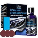 Car Headlight Restoration Kit with Crystal Coating
