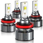 GMC Sierra 9005 H11 LED Light Bulbs Combo