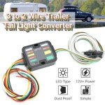 EIMSOAH 3-to-2 Trailer Light Converter & Wiring