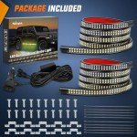 Nilight 2PCS 70-Inch LED Emergency Strobe Light Strip