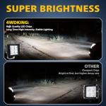 4WDKING 3 Inch LED Pod Lights - 40W 3600LM